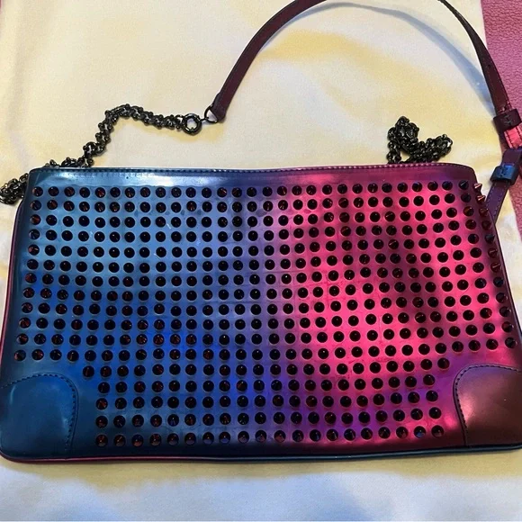 Christian Louboutin Loubiposh Panettone Spikes Crossbody Digital Rose Box Card+ - Picture 3 of 16